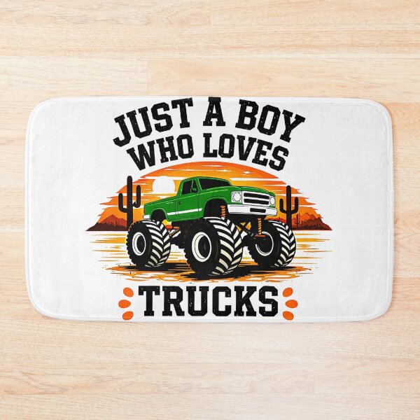 Item preview, Just A Boy Who Loves Trucks - Retro Green Monster Truck designed and sold by anamul43.