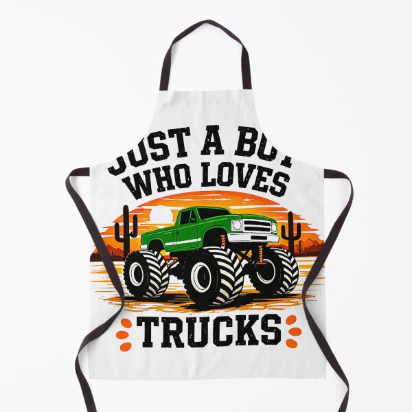 Item preview, Just A Boy Who Loves Trucks - Retro Green Monster Truck designed and sold by anamul43.