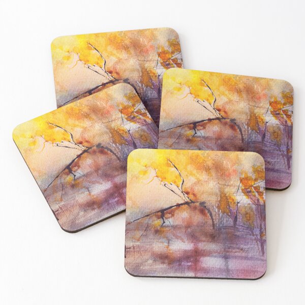 Item preview, Autumn nature abstract landscape handdrawn designed and sold by AhArtMe.