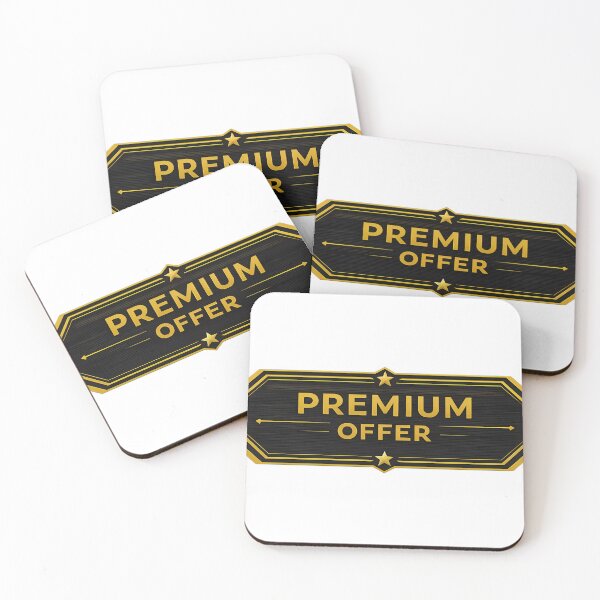 Item preview, Gold premium offer badge on black plaque with stars and arrows designed and sold by Creative88Art.