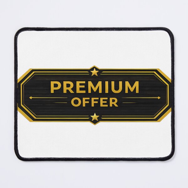 Item preview, Gold premium offer badge on black plaque with stars and arrows designed and sold by Creative88Art.