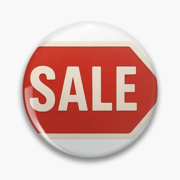 Item preview, Red arrow sign with cream SALE text points right on black background designed and sold by Creative88Art.
