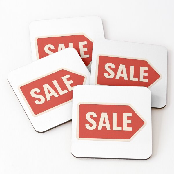 Item preview, Red arrow sign with cream SALE text points right on black background designed and sold by Creative88Art.