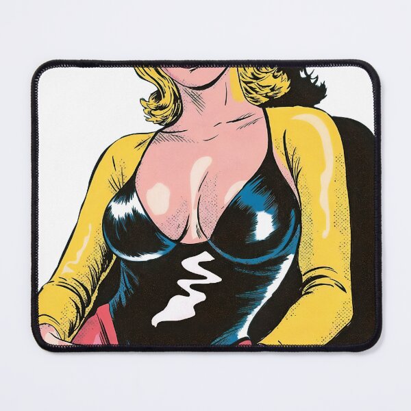 Item preview, Retro pop art comic style blonde in black leotard and red pants designed and sold by Creative88Art.