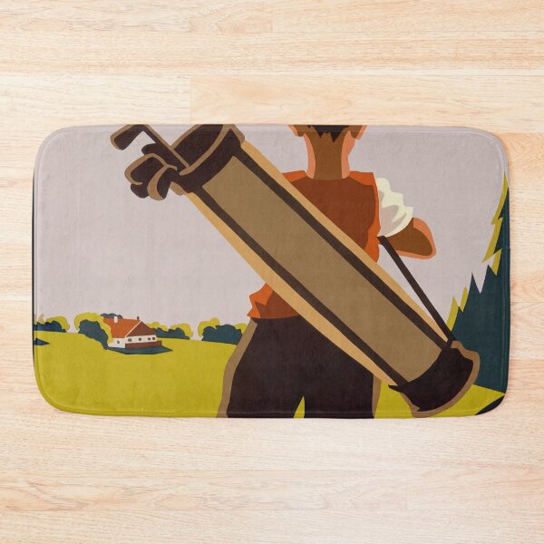 Item preview, Golf Semmering Austria Golfer With Bag Mountain Landscape Travel Poster : Vintage designed and sold by artofuniverse.