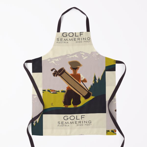 Item preview, Golf Semmering Austria Golfer With Bag Mountain Landscape Travel Poster : Vintage designed and sold by artofuniverse.