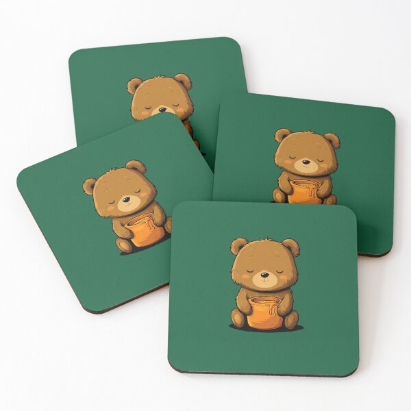 Item preview, Sleeping bear cub with honey pot – Cute cartoon animal motif designed and sold by Meiersbeste.
