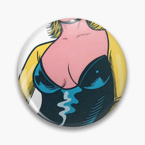 Item preview, Pop art blonde heroine in black leotard with red leggings on black designed and sold by Creative88Art.
