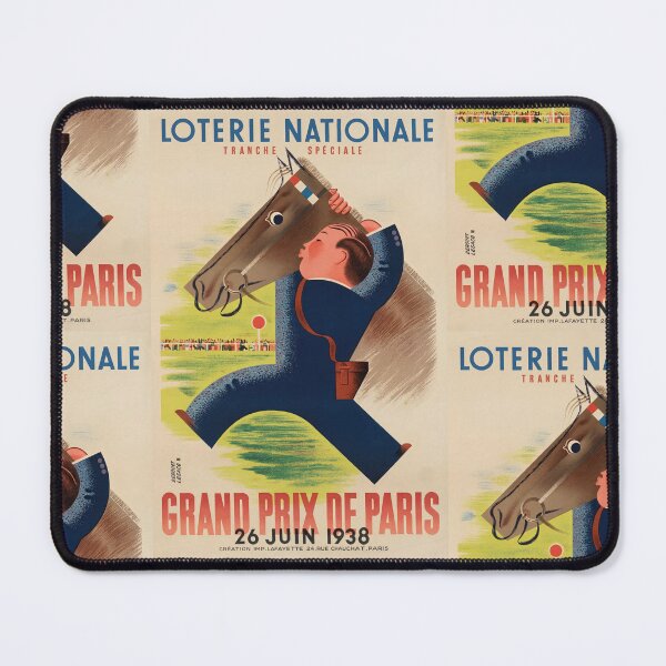 Item preview, Man Leading Racehorse Horse Racing Advertisement Poster : French Lottery designed and sold by artofuniverse.