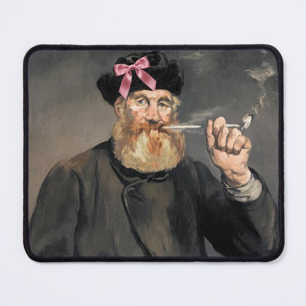 Item preview, Coquette The Smoker - Manet Realism Art Parody with Pink Bow designed and sold by Open Canvas.