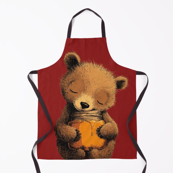 Item preview, Sleeping bear cub with honey jar – Fluffy kawaii illustration designed and sold by Meiersbeste.
