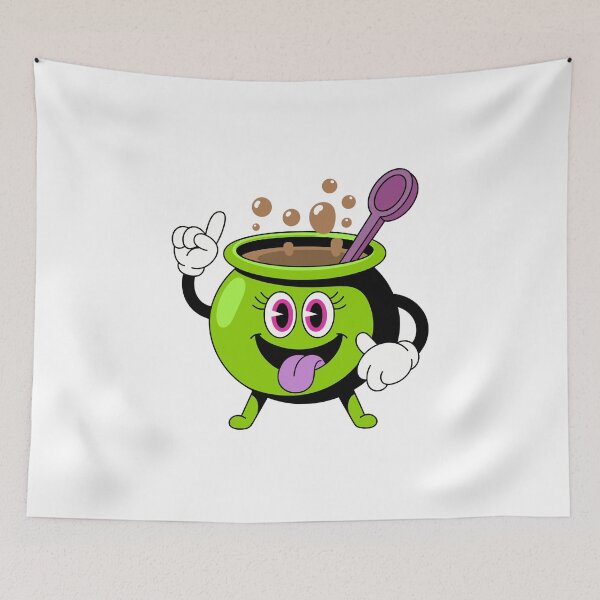 Item preview, Cute Witch Cauldron Cartoon – Funny Halloween Magic Pot Character designed and sold by Horrify.