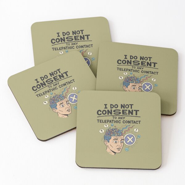 Item preview, I Do Not Consent To Any Telepathic Contact Retro Art designed and sold by Pixel & Beyond.