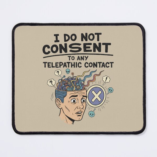 Item preview, I Do Not Consent To Any Telepathic Contact Retro Art designed and sold by Pixel & Beyond.