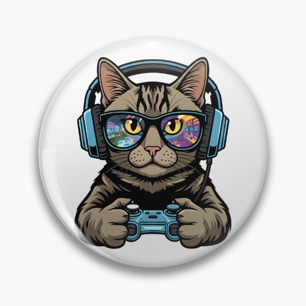 Artikelvorschau, Gamer-Katze mit Headset – Lustiges E-Sport-Haustier entworfen und verkauft von uniqueworkz.