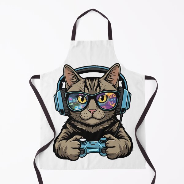 Artikelvorschau, Gamer-Katze mit Headset – Lustiges E-Sport-Haustier entworfen und verkauft von uniqueworkz.