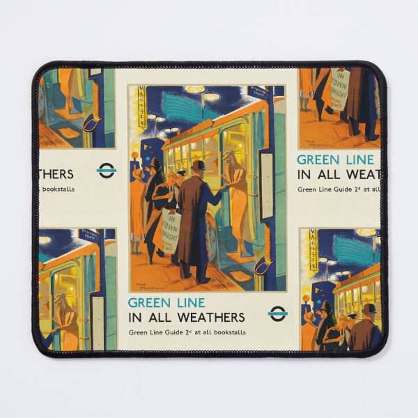 Item preview, Night City Bus Stop Commuters Boarding Advertisement Poster : Vintage Transport designed and sold by artofuniverse.