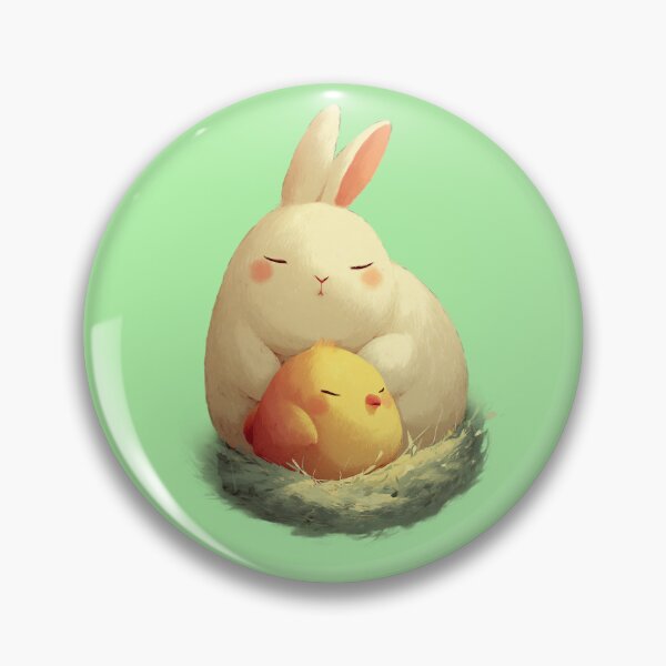 Item preview, Sleeping rabbit and chicks in the nest – Sweet watercolor designed and sold by Meiersbeste.