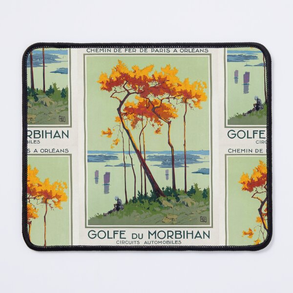 Item preview, Golfe du Morbihan Coastal Landscape With Trees Sailboats Travel Poster : Vintage Artwork designed and sold by artofuniverse.