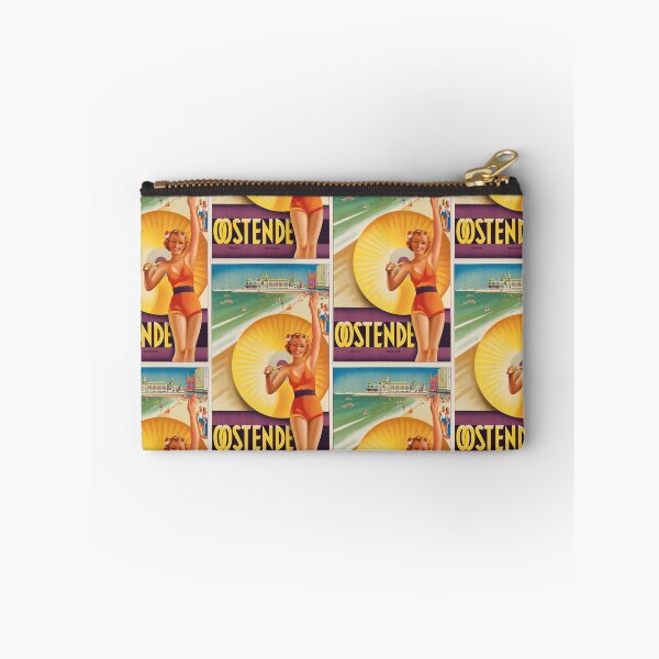 Item preview, Oostende Smiling Woman With Parasol Beach Resort Travel Poster : Vintage designed and sold by artofuniverse.