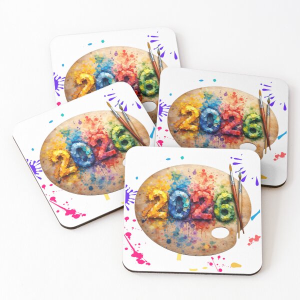 Item preview, 2026 Artist Palette Design – Colorful Watercolor Numbers, Creative New Year Art designed and sold by FUIRY .