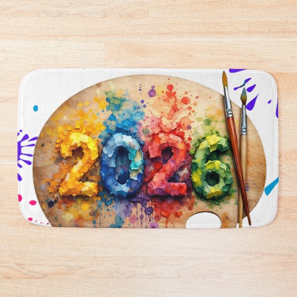 Item preview, 2026 Artist Palette Design – Colorful Watercolor Numbers, Creative New Year Art designed and sold by FUIRY .