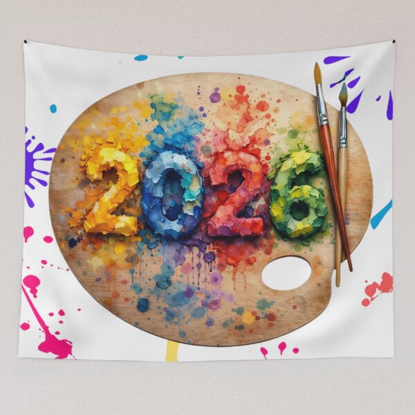 Item preview, 2026 Artist Palette Design – Colorful Watercolor Numbers, Creative New Year Art designed and sold by FUIRY .