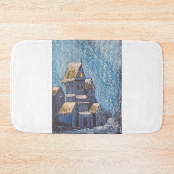 Item preview, Romantic village under the snow pastel drawing designed and sold by ROXANEDS.