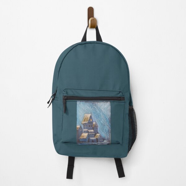 Item preview, Romantic village under the snow pastel drawing designed and sold by ROXANEDS.