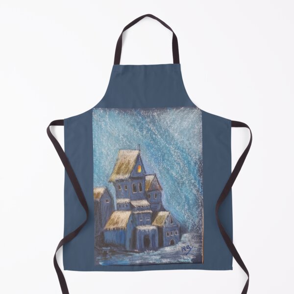 Item preview, Romantic village under the snow pastel drawing designed and sold by ROXANEDS.