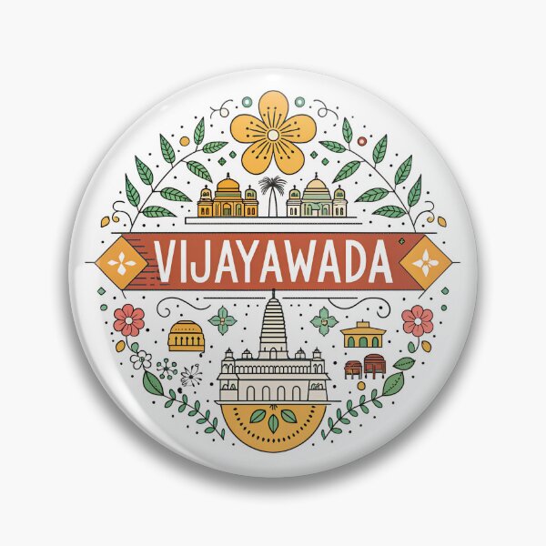 Item preview, Vijayawada Telugu Typography Design | City Pride Minimal Art designed and sold by VividOrganica.