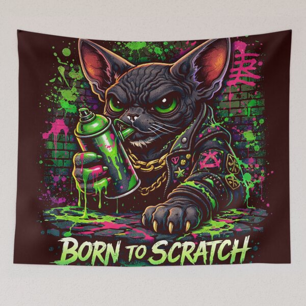 Item preview, Born to Scratch – Graffiti Sphynx designed and sold by Furvisors.