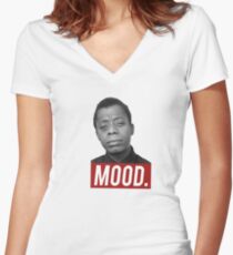 JAMES BALDWIN | MOOD Women's Fitted V-Neck T-Shirt
