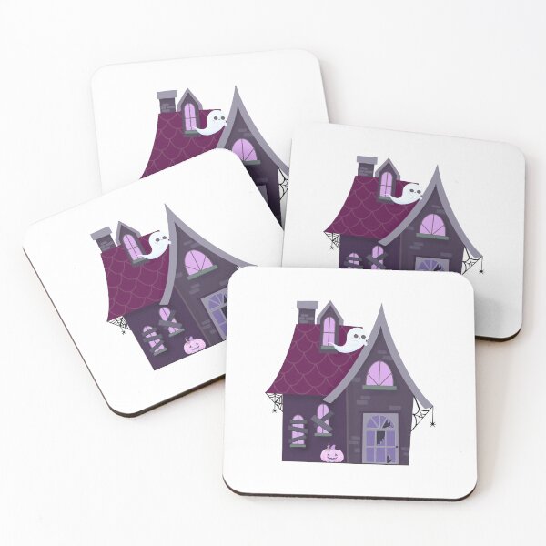 Item preview, Cute Haunted House with Friendly Ghost Illustration designed and sold by Horrify.