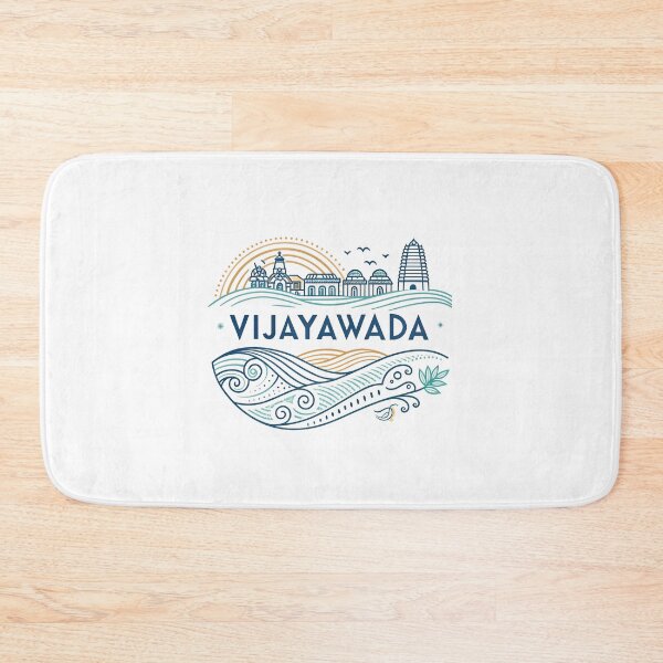 Item preview, Vijayawada Minimal Wordmark | Krishna River Inspired City Design designed and sold by VividOrganica.