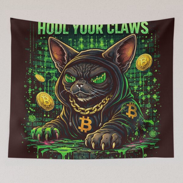 Item preview, HODL Your Claws – Crypto Sphynx designed and sold by Furvisors.