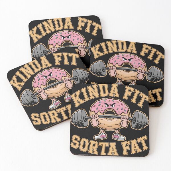 Item preview, Kinda Fit Sorta Fat - Funny Donut Powerlifting Mascot designed and sold by TomPrintForge Studio.