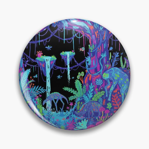 Item preview, Raw Avatar-Inspired Pandora Forest Art – Bioluminescent Fantasy Jungle Nature designed and sold by alllyxispace.