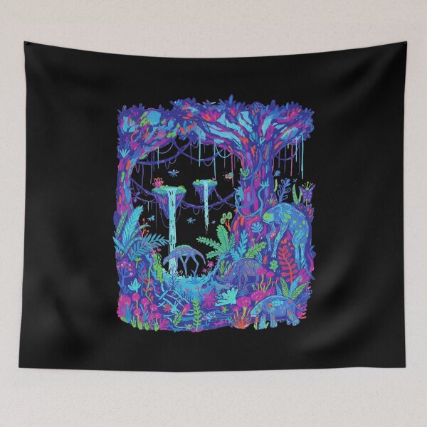Item preview, Raw Avatar-Inspired Pandora Forest Art – Bioluminescent Fantasy Jungle Nature designed and sold by alllyxispace.