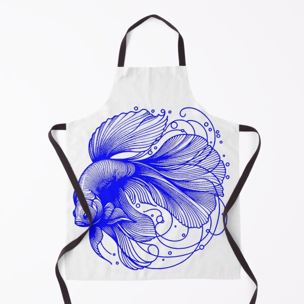 Item preview, Elegant blue Vector Illustration of Ethereal Fish with Ornate Circular Fin Patterns designed and sold by ARTCREATESHOP.