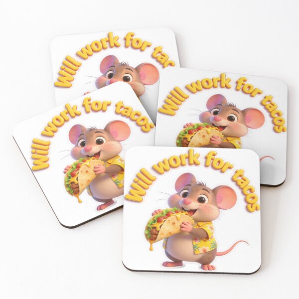 Item preview, Will Work for Tacos Cute Mouse Zippy, Graphic Tee designed and sold by Zippy Creation.