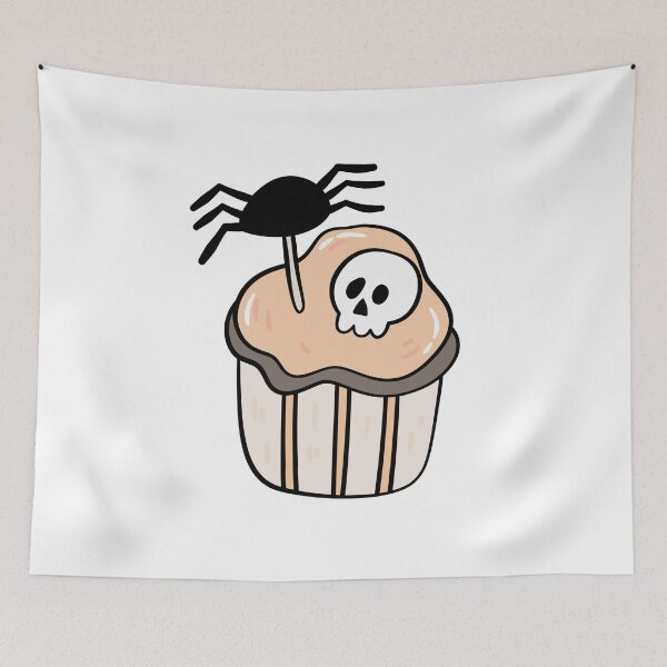 Item preview, Linda ilustración de cupcake de calavera espeluznante para Halloween designed and sold by Horrify.