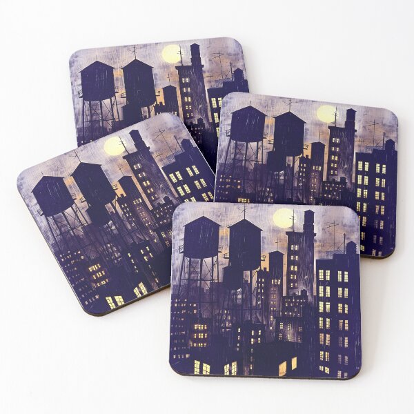 Item preview, NYC Skyline Water Towers at Night designed and sold by [EverNever] Creative Gear Alternatives.