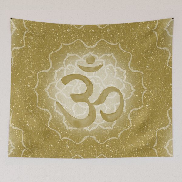 Item preview, OM Mandala Dark Watercolor Bija - Ochre designed and sold by Irene Estelle.