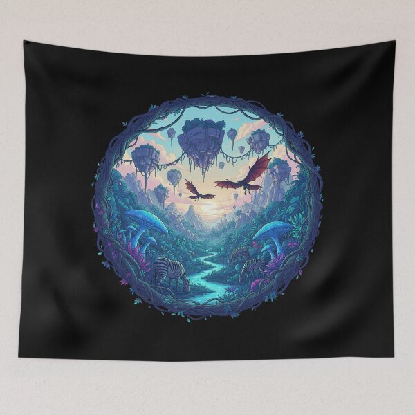 Item preview, Avatar-Inspired Pandora Forest Art – Bioluminescent Fantasy Jungle Nature designed and sold by alllyxispace.