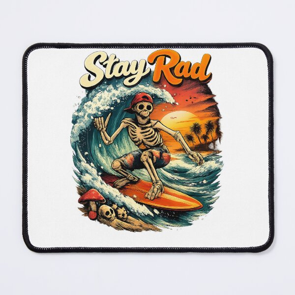 Item preview, Stay Rad Skeleton Surfer Vintage Surf Streetwear Design designed and sold by TouchBaLa.