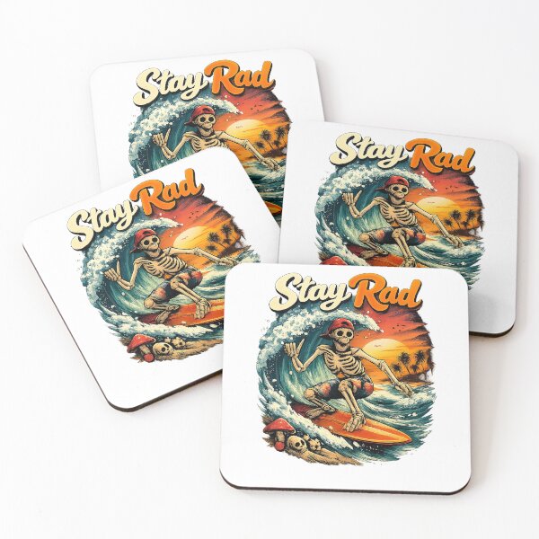 Item preview, Stay Rad Skeleton Surfer Vintage Surf Streetwear Design designed and sold by TouchBaLa.