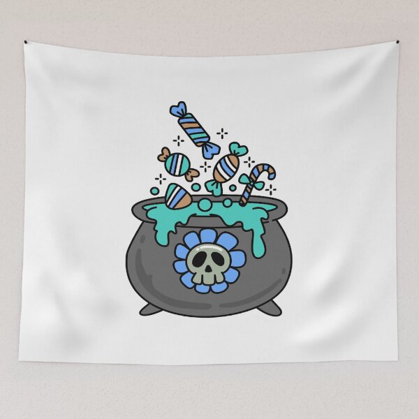 Item preview, Cute Spooky Candy Cauldron Halloween Illustration designed and sold by Horrify.