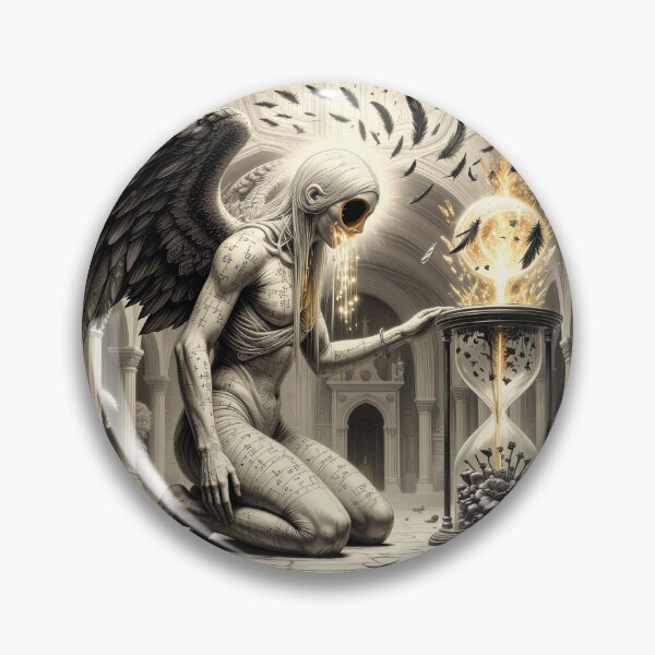 Item preview, Winged Contractor Kneeling Before Time’s Hourglass designed and sold by Insomnia Art Designs.