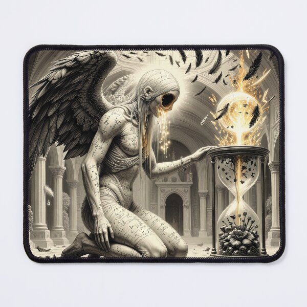 Item preview, Winged Contractor Kneeling Before Time’s Hourglass designed and sold by Insomnia Art Designs.